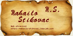 Mahailo Štikovac vizit kartica